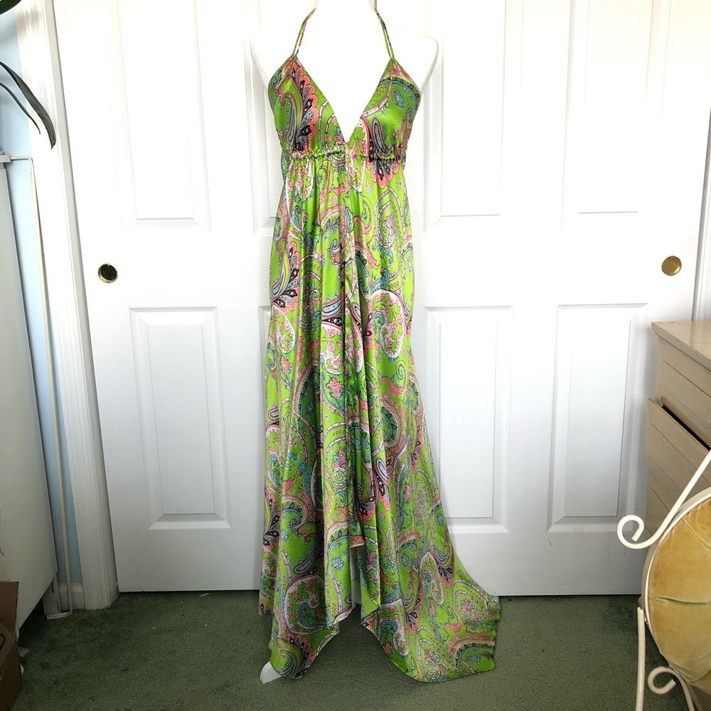 Absolutely stunning green handkerchief hem dress